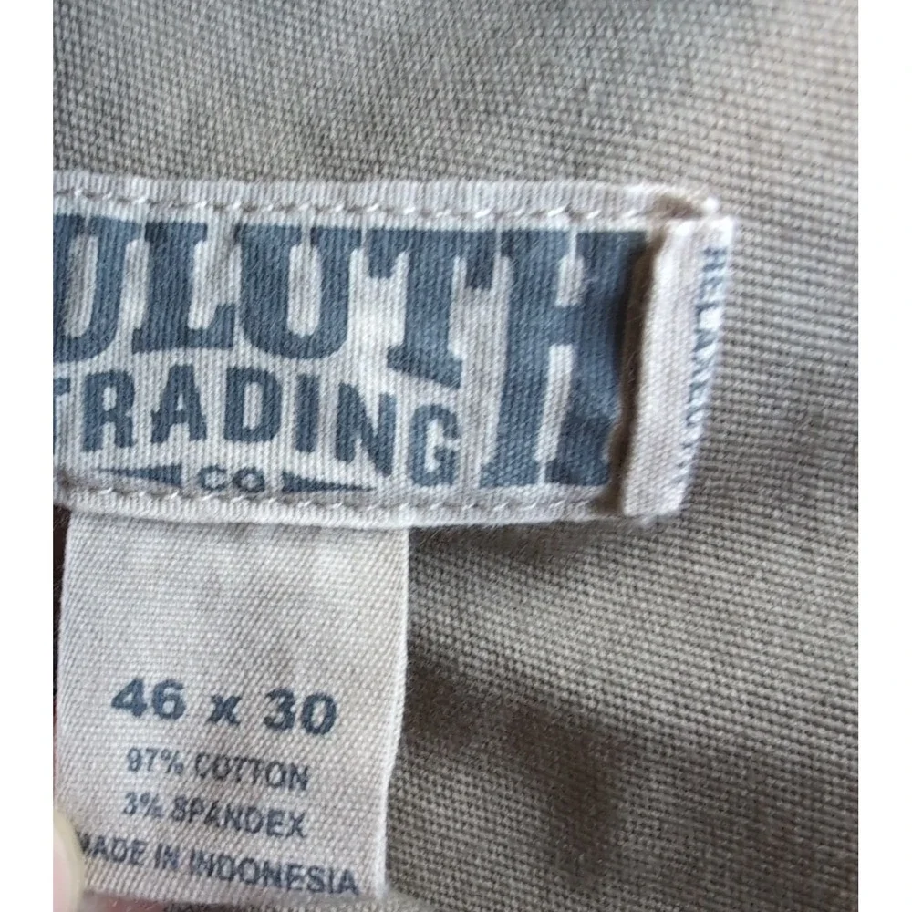 Duluth Trading Co Flex‎ Fire Hose Pants Mens 46x30 Khaki Tan Relaxed Work Cargo